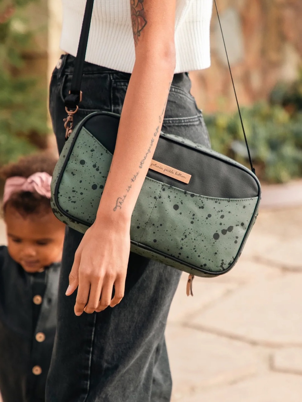 Petunia Pickle Bottom Companion Clutch - Olive Ink Blot